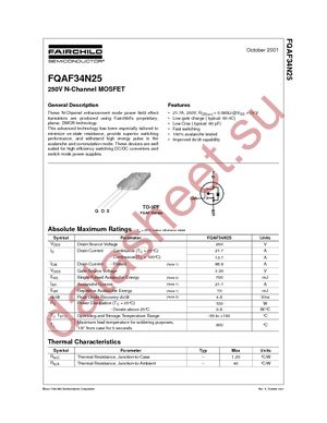 FQAF34N25 datasheet  